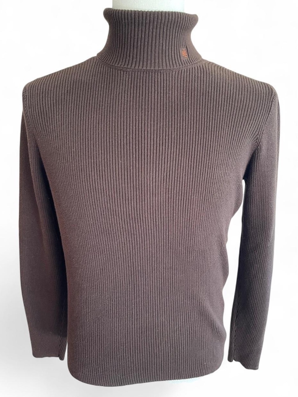 Ralph Lauren Brown Ribbed Turtleneck Sweater